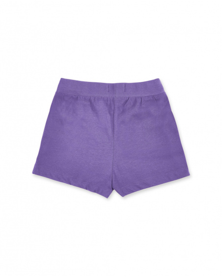 Short fille lilas en maille Collection Basics Girl