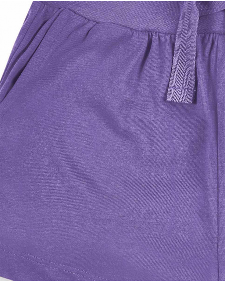 Short fille lilas en maille Collection Basics Girl