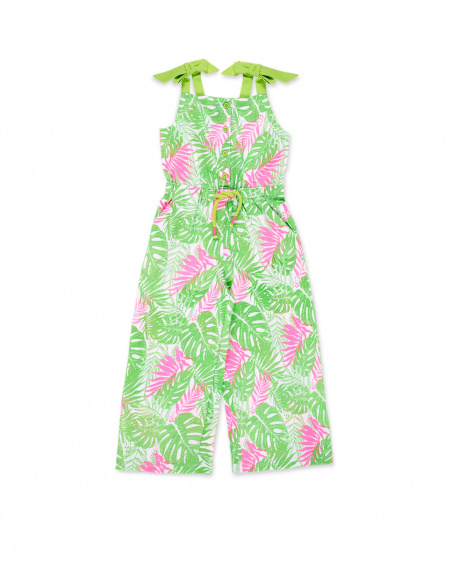 Combinaison fille en maille verte Collection Neon Jungle