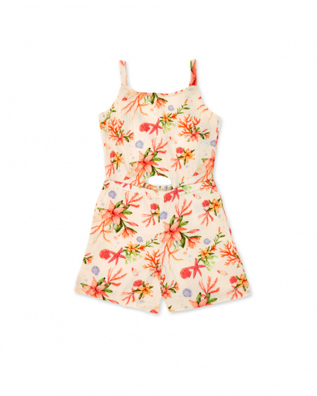 Combinaison fille en maille beige Collection Island Life