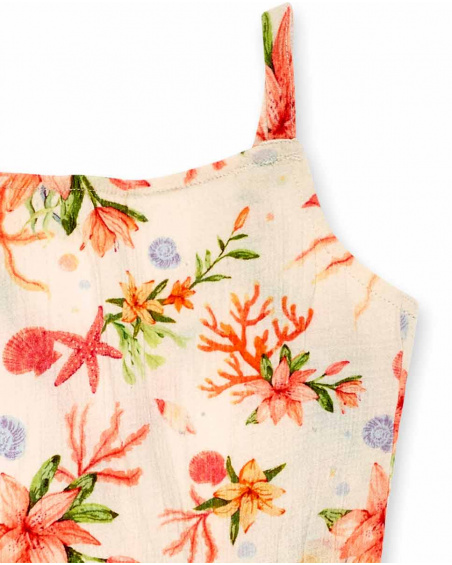 Combinaison fille en maille beige Collection Island Life