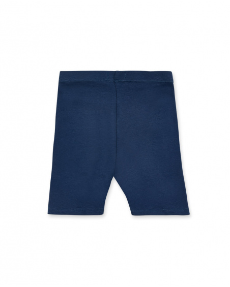 Legging cycliste fille en maille marine Collection Basics Girl