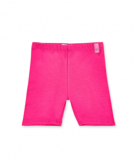 Legging cycliste tricoté fuchsia fille Collection Basics Girl Legging cycliste tricoté fuchsia fille Collection Basics Girl