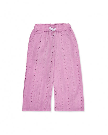 Pantalon en maille rose fille Collection Carnet De Voyage