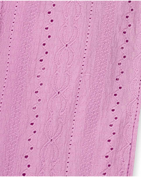 Pantalon en maille rose fille Collection Carnet De Voyage