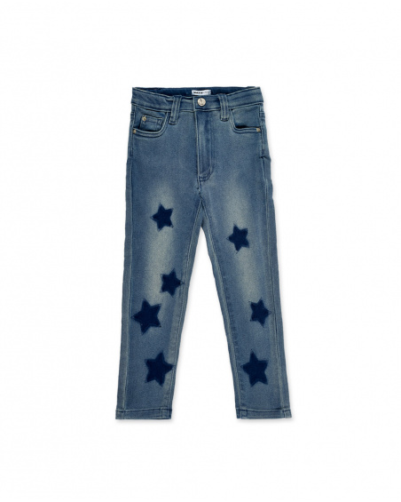Pantalon en jean bleu fille Collection Summer Vibes