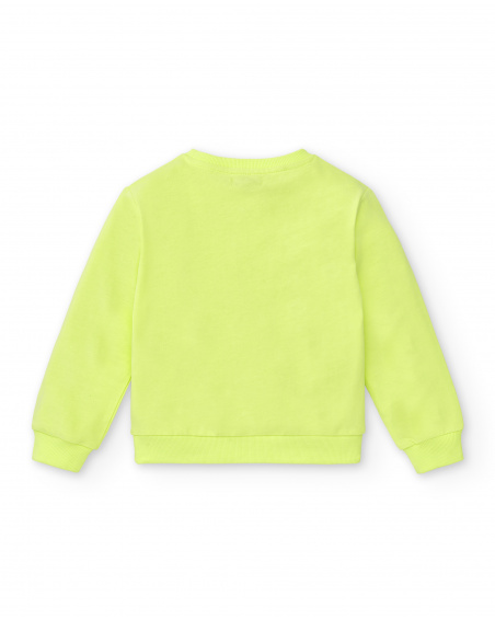 Sweat fille en maille vert Collection Neon Jungle