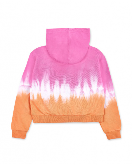 Sweat fille en maille rose orange Collection Sunday Brunch