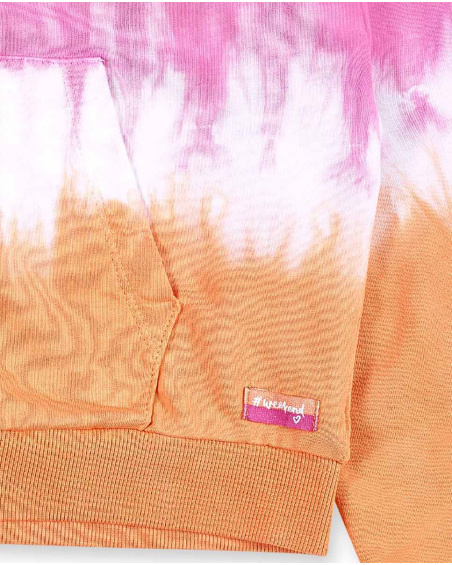 Sweat fille en maille rose orange Collection Sunday Brunch