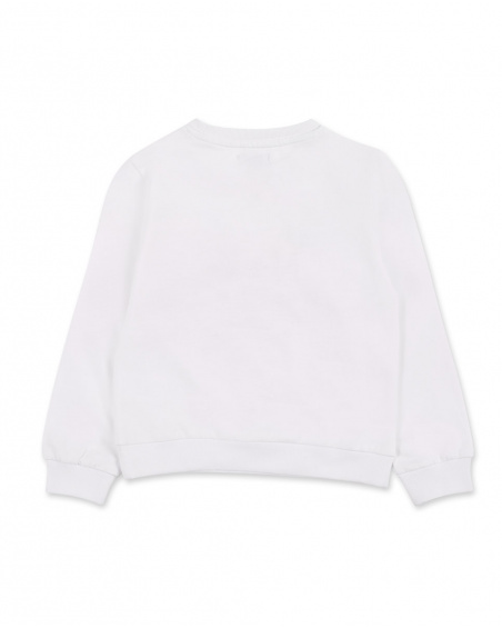 Sweat fille en maille blanc Collection Ultimate City Chic