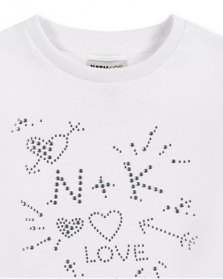 Sweat fille en maille blanc Collection Ultimate City Chic