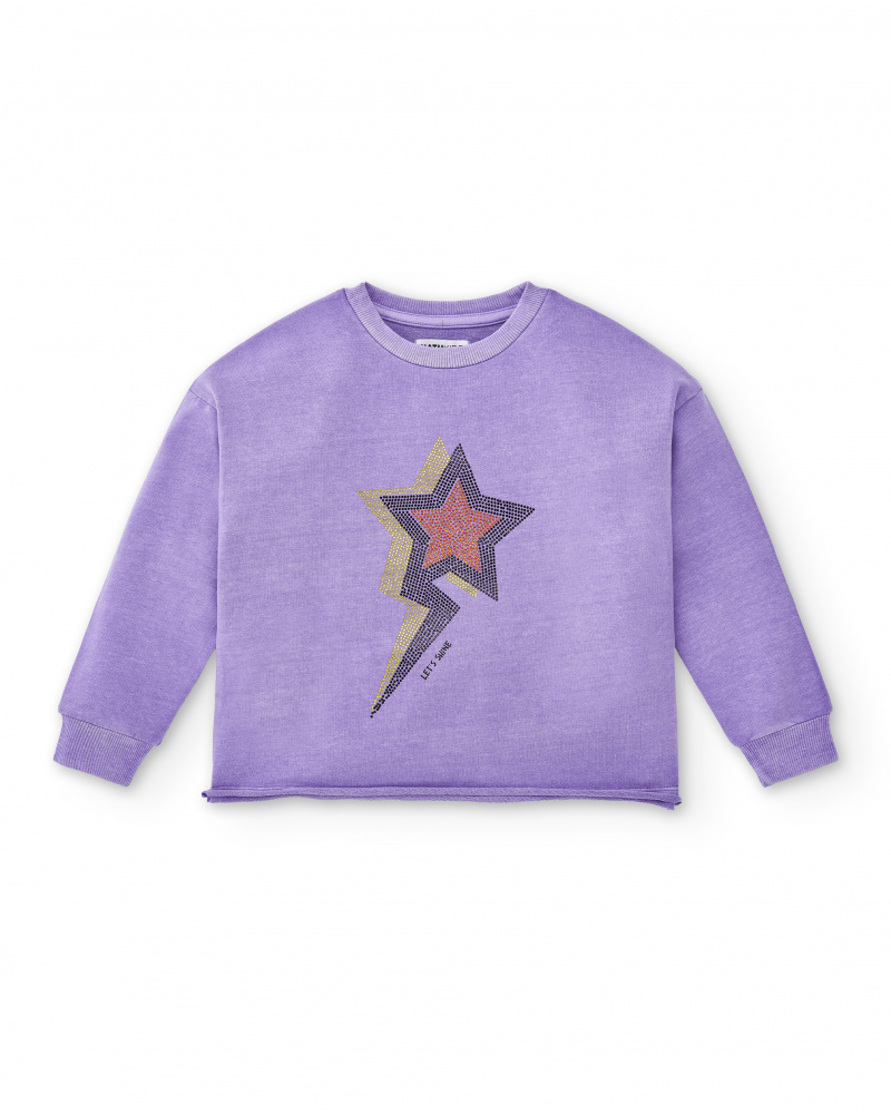 Sweat fille lilas en maille Collection Summer Vibes