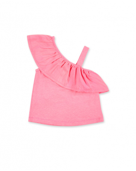 Top en maille rose fille Collection Neon Jungle