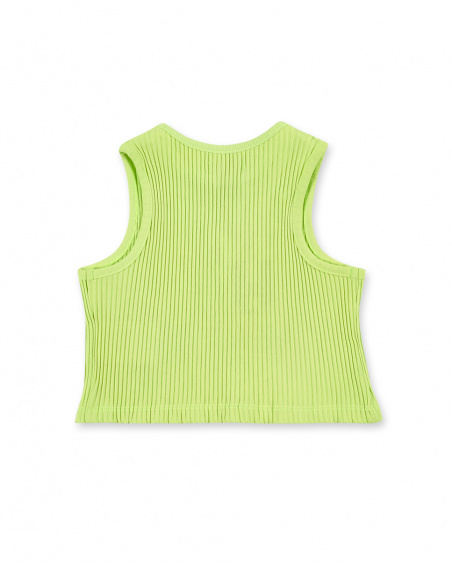 T-shirt fille en maille vert Collection Neon Jungle