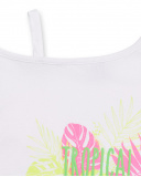 T-shirt long en maille blanc fille Collection Neon Jungle