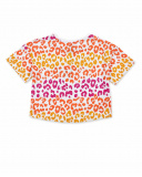 T-shirt fille blanc en maille imprimé animalier Collection T-shirt fille blanc en maille imprimé animalier Collection