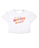 T-shirt fille maille blanc Collection Sunday Brunch T-shirt fille maille blanc Collection Sunday Brunch
