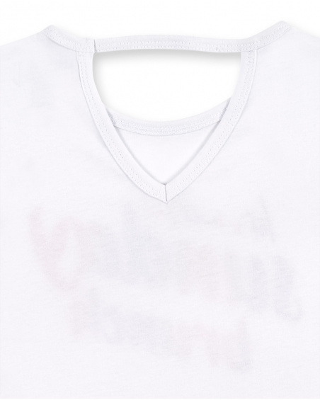 T-shirt fille maille blanc Collection Sunday Brunch