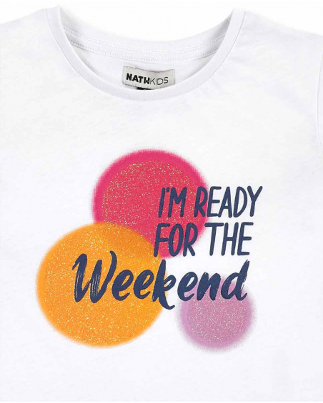 T-shirt fille en maille blanc Collection Sunday Brunch T-shirt fille en maille blanc Collection Sunday Brunch
