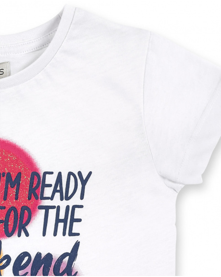 T-shirt fille en maille blanc Collection Sunday Brunch T-shirt fille en maille blanc Collection Sunday Brunch