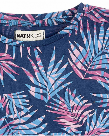 T-shirt court en maille marine fille Collection California Chill