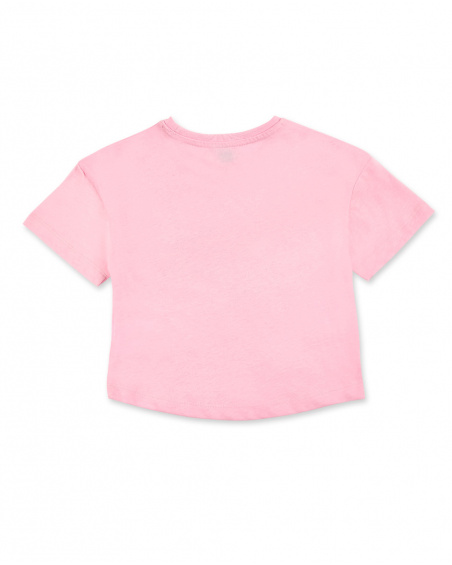 T-shirt fille en maille rose Collection California Chill