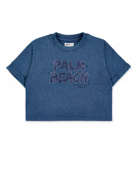 T-shirt maille marine fille Collection California Chill