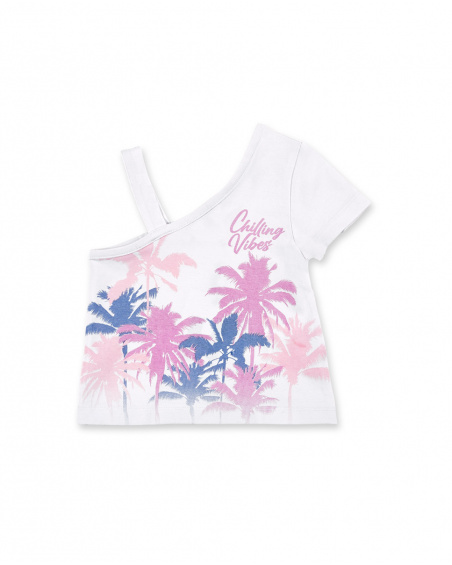 Top en maille blanc fille Collection California Chill