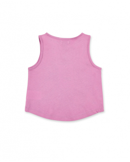 Débardeur en maille rose fille Collection California Chill