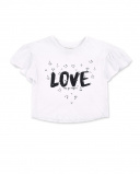 T-shirt fille blanc en maille à volants Collection Ultimate