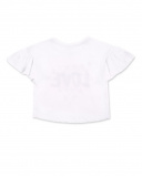 T-shirt fille blanc en maille à volants Collection Ultimate