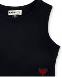 T-shirt fille blanc noir double maille Collection Ultimate City