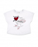 T-shirt fille blanc en maille à messages Collection Ultimate T-shirt fille blanc en maille à messages Collection Ultimate
