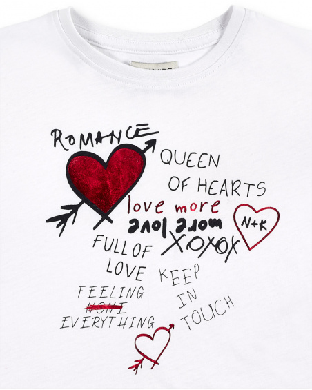 T-shirt fille blanc en maille à messages Collection Ultimate T-shirt fille blanc en maille à messages Collection Ultimate