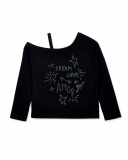 T-shirt fille en maille noir Collection Ultimate City Chic