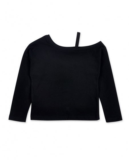 T-shirt fille en maille noir Collection Ultimate City Chic
