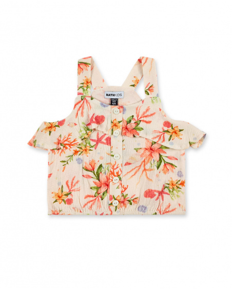 Top en maille beige fille Collection Island Life