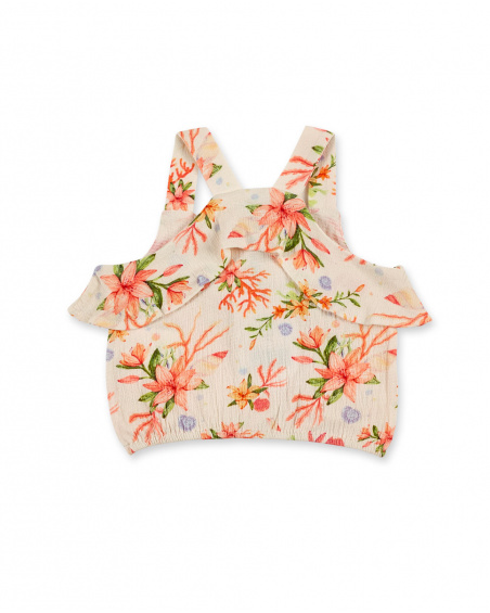 Top en maille beige fille Collection Island Life