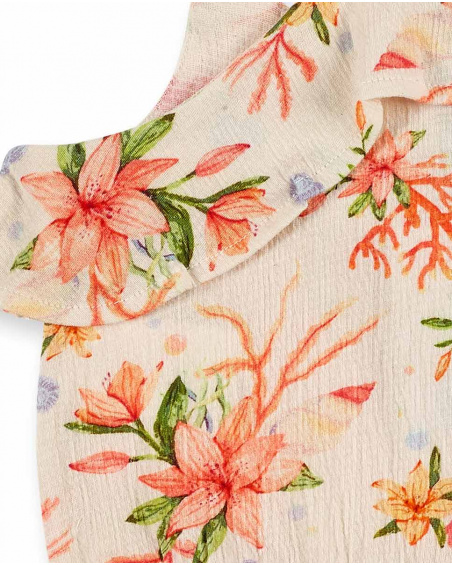 Top en maille beige fille Collection Island Life