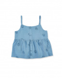 Top maille fille bleu indigo Collection Island Life Top maille fille bleu indigo Collection Island Life