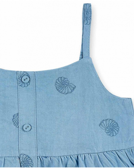Top maille fille bleu indigo Collection Island Life