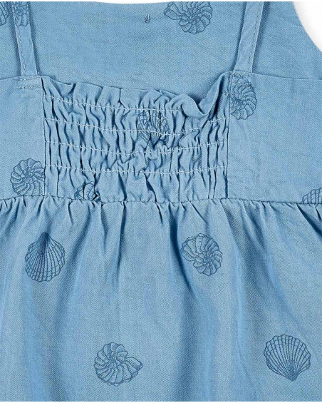 Top maille fille bleu indigo Collection Island Life