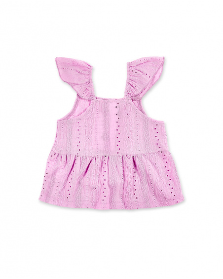Top en maille rose fille Collection Carnet De Voyage