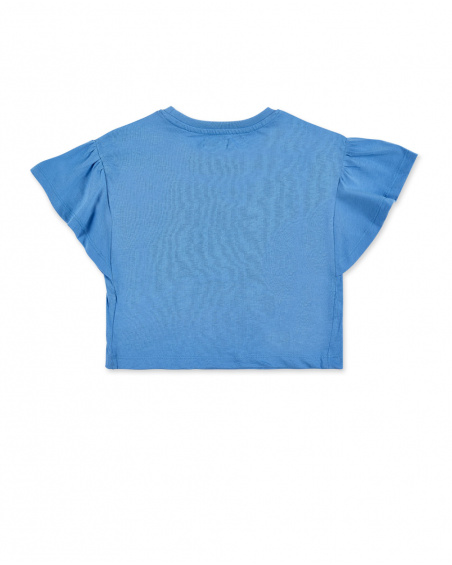 T-shirt fille bleu en maille Collection Carnet De Voyage T-shirt fille bleu en maille Collection Carnet De Voyage