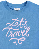 T-shirt fille bleu en maille Collection Carnet De Voyage T-shirt fille bleu en maille Collection Carnet De Voyage