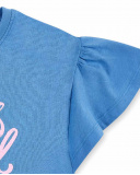 T-shirt fille bleu en maille Collection Carnet De Voyage T-shirt fille bleu en maille Collection Carnet De Voyage