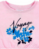 T-shirt fille en maille rose Collection Carnet De Voyage T-shirt fille en maille rose Collection Carnet De Voyage