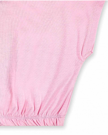 T-shirt fille en maille rose Collection Carnet De Voyage