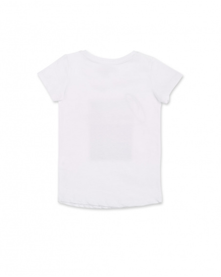 T-shirt fille en maille blanc Collection Carnet De Voyage
