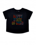 T-shirt fille en maille noir Collection Summer Vibes T-shirt fille en maille noir Collection Summer Vibes